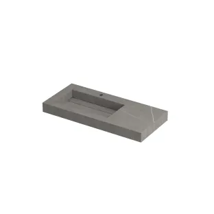 INK Pitch Washbasin left - 1 sink - 1 tap hole - 100x45x9 cm - Ceramic armani grey matt