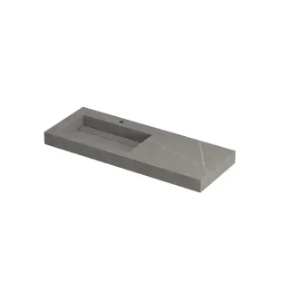 INK Pitch Washbasin left - 1 sink - 1 tap hole - 120x45x9 cm - Ceramic armani grey matt