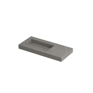 INK Pitch Washbasin left - 1 sink - without tap hole - 100x45x9 cm - Ceramic armani grey matt