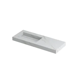 INK Pitch Washbasin left - 1 sink - without tap hole - 120x45x9 cm - Ceramic calacatta matt