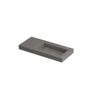 INK Pitch Washbasin right - 1 sink - without tap hole - 100x45x9 cm - Ceramic armani grey matt