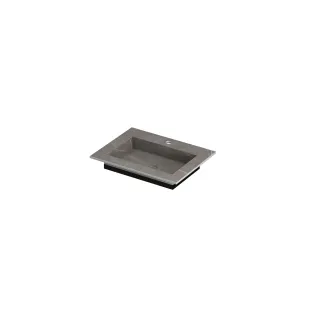 INK Post Washbasin central - 1 sink - 1 tap hole - 60x45x1 cm - Ceramic armani grey matt