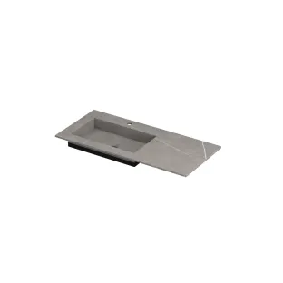 INK Post Washbasin left - 1 sink - 1 tap hole - 100x45x1 cm - Ceramic armani gray matt