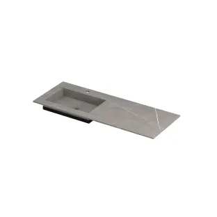 INK Post Washbasin left - 1 sink - 1 tap hole - 120x45x1 cm - Ceramic armani grey matt