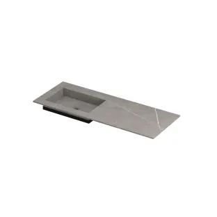 INK Post Washbasin left - 1 sink - without tap hole - 120x45x1 cm - Ceramic armani grey matt