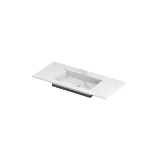 INK Post Washbasin center - 1 sink - 1 tap hole - 100x45x1 cm - Ceramic calacatta matt