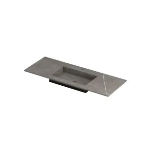 INK Post Washbasin center - 1 sink - 1 tap hole - 120x45x1 cm - Ceramic armani gray matt