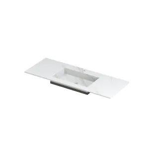 INK Post Washbasin center - 1 sink - 1 tap hole - 120x45x1 cm - Ceramic calacatta matt