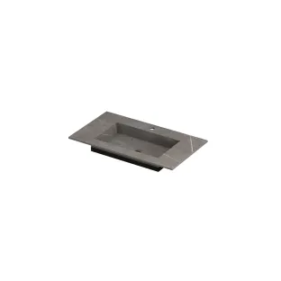 INK Post Washbasin center - 1 sink - 1 tap hole - 80x45x1 cm - Ceramic armani gray matt