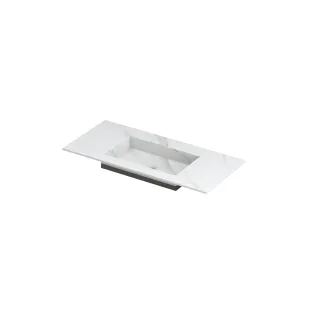 INK Post Washbasin center - 1 sink - without tap hole - 100x45x1 cm - Ceramic calacatta matt