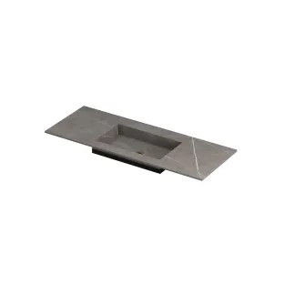 INK Post Washbasin center - 1 sink - without tap hole - 120x45x1 cm - Ceramic armani gray matt