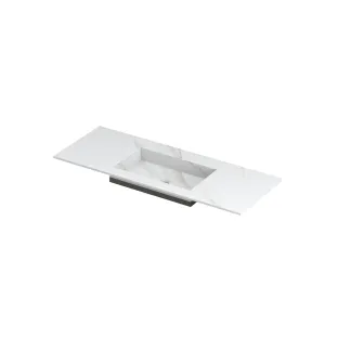 INK Post Washbasin center - 1 sink - without tap hole - 120x45x1 cm - Ceramic calacatta matt