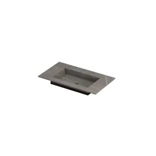 INK Post Washbasin center - 1 sink - without tap hole - 80x45x1 cm - Ceramic armani gray matt