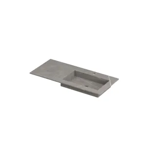 INK Post Washbasin right - 1 sink - 1 tap hole - 100x45x1 cm - Ceramic armani grey matt