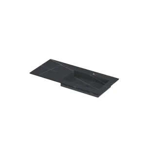 INK Post Washbasin right - 1 sink - 1 tap hole - 100x45x1 cm - Ceramic lauren black matt