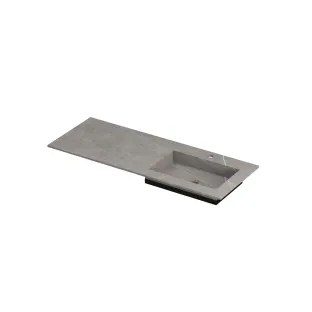 INK Post Washbasin right - 1 sink - 1 tap hole - 120x45x1 cm - Ceramic armani grey matt