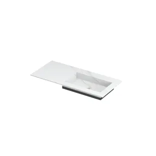 INK Post Washbasin right - 1 sink - without tap hole - 100x45x1 cm - Ceramic calacatta matt