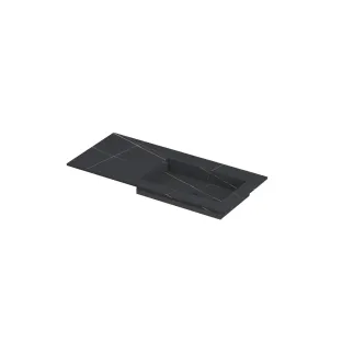 INK Post Washbasin right - 1 sink - without tap hole - 100x45x1 cm - Ceramic lauren black matt