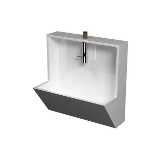 INK Recess built-in fountain set polystone - incl. cold water tap/siphon and plug - 40x40x21 cm - Gloss white/chrome