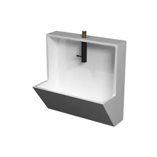 INK Recess built-in fountain set polystone - incl. cold water tap/siphon and plug - 40x40x21 cm - Gloss white/matt black