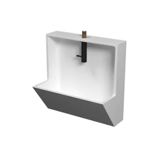 INK Recess built-in fountain set polystone - incl. cold water tap/siphon and plug - 40x40x21 cm - Matt white/matt black