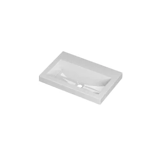 INK Roots washbasin porcelain - 60x40x6 cm - without tap hole - Glossy white