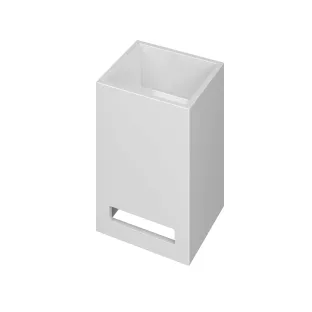 INK Skyscraper fountain polystone - without tap hole - incl. towel recess and recessed drain plug - 20x20x30 cm - Gloss white