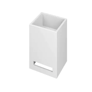 INK Skyscraper fountain polystone - without tap hole - incl. towel recess and recessed drain plug - 20x20x30 cm - Matt white