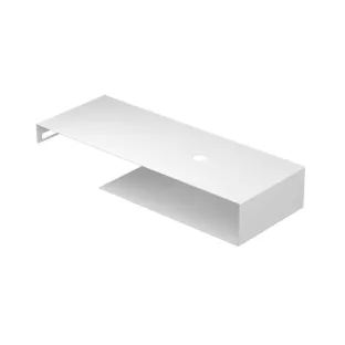 INK Smart XL steel tray for single surface-mounted bowl - towel holder left - without tap hole - 120x45x20 cm - Matt white