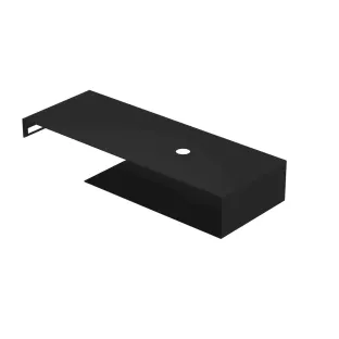 INK Smart XL steel tray for single surface-mounted bowl - towel holder on the right - without tap hole - 120x45x20 cm - Matt black