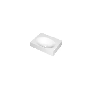 INK Smooth Central washbasin - 1 sink - 1 tap hole - 60x45x9 cm - Polystone matt white