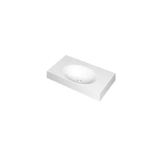 INK Smooth Central washbasin - 1 sink - without tap hole - 80x45x9 cm - Polystone matt white