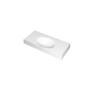 INK Smooth Washbasin middle - 1 sink - 1 tap hole - 100x45x9 cm - Polystone matt white