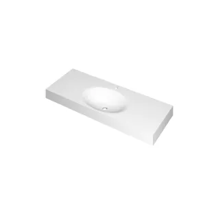 INK Smooth Washbasin center - 1 sink - 1 tap hole - 120x45x9 cm - Polystone matt white