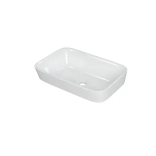 INK Soul countertop washbasin incl. porcelain click plug - rectangular - 55x38x10 cm - gloss white