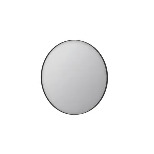 INK SP15 mirror - round - recessed in aluminum frame - 100x4x100 cm - Matt black