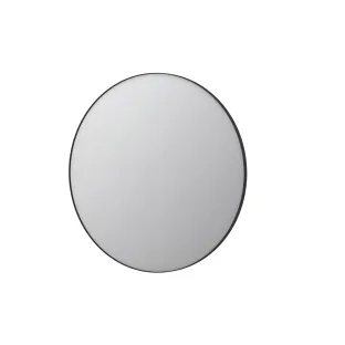 INK SP15 mirror - round - recessed in aluminum frame - 120x4x120 cm - Matt black