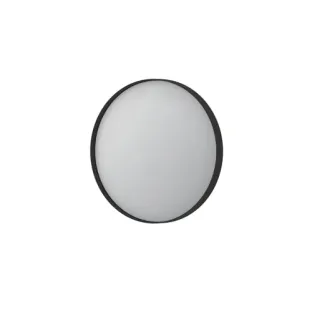 INK SP15 mirror - round - recessed in aluminum frame - 40x4x40 cm - Matt black