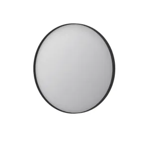 INK SP15 mirror - round - recessed in aluminum frame - 60x4x60 cm - Matt black