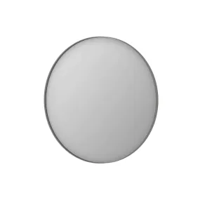 INK SP15 mirror - round - recessed in aluminum frame - 80x4x80 cm - Brushed stainless steel