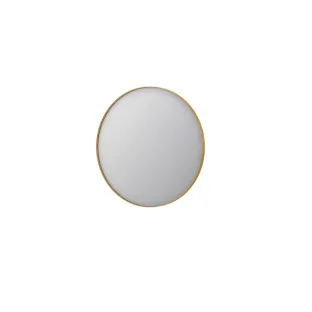 INK SP15 mirror - round - recessed in aluminum frame - 80x4x80 cm - Matt gold