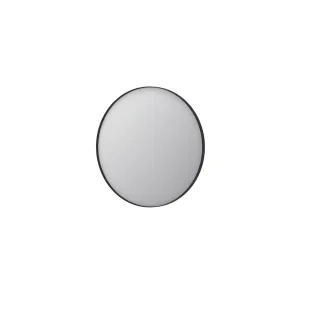 INK SP15 mirror - round - recessed in aluminum frame - 80x4x80 cm - Matt black