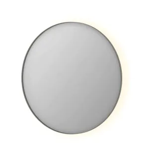 INK SP17 mirror - round in steel frame - dimmable indirect LED with sensor switch - heating - warm and cold light - 100x4x100 cm - Brushed stainless steel