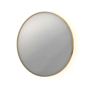 INK SP17 mirror - round in steel frame - dimmable indirect LED with sensor switch - heating - warm and cold light - 100x4x100 cm - Matt gold