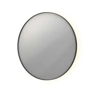 INK SP17 mirror - round in steel frame - dimmable indirect LED with sensor switch - heating - warm and cold light - 100x4x100 cm - Matt black