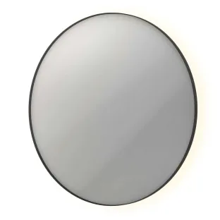 INK SP17 mirror - round in steel frame - dimmable indirect LED with sensor switch - heating - warm and cold light - 120x4x120 cm - Matt black