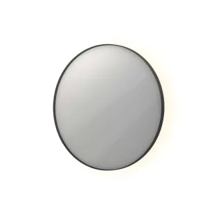 INK SP17 mirror - round in steel frame - dimmable indirect LED with sensor switch - heating - warm and cold light - 60x4x60 cm - Matt black