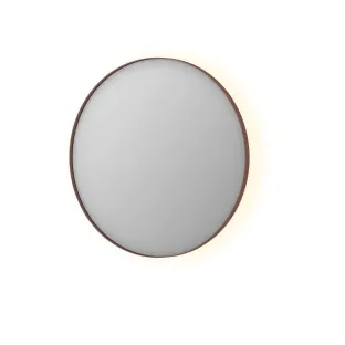 INK SP17 mirror - round in steel frame - dimmable indirect LED with sensor switch - heating - warm and cold light - 80x4x80 cm - Brushed copper