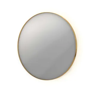 INK SP17 mirror - round in steel frame - dimmable indirect LED with sensor switch - heating - warm and cold light - 80x4x80 cm - Matt gold