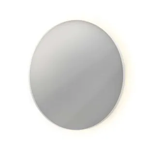 INK SP17 mirror - round in steel frame - dimmable indirect LED with sensor switch - heating - warm and cold light - 80x4x80 cm - Matt white